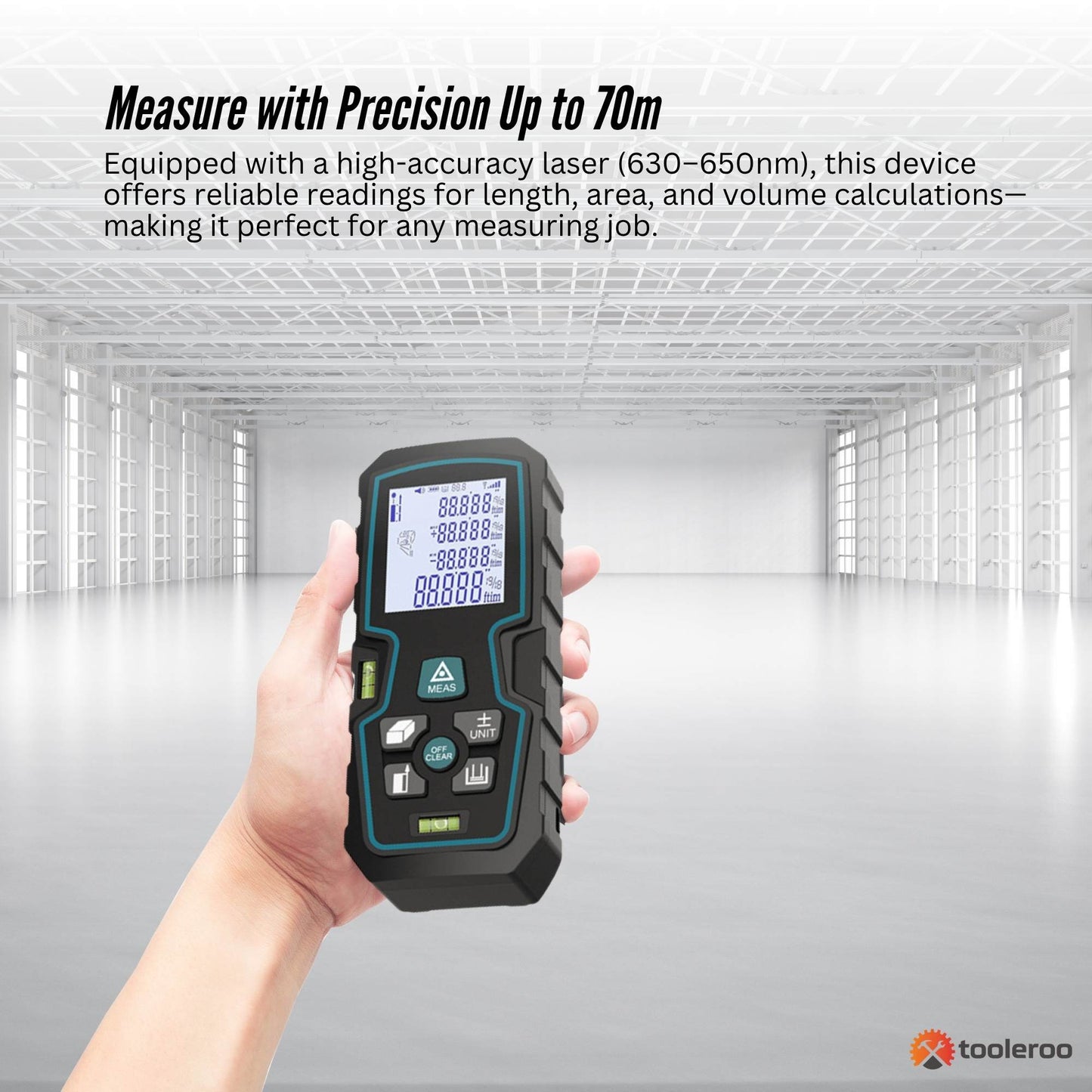 Tooleroo 70m Digital Laser Distance Measurer - LCD Area Volume Meter Tool V238-SUPDZ-41190047350864