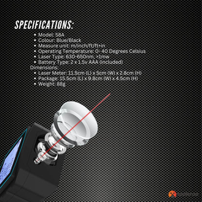 Tooleroo 70m Digital Laser Distance Measurer - LCD Area Volume Meter Tool V238-SUPDZ-41190047350864