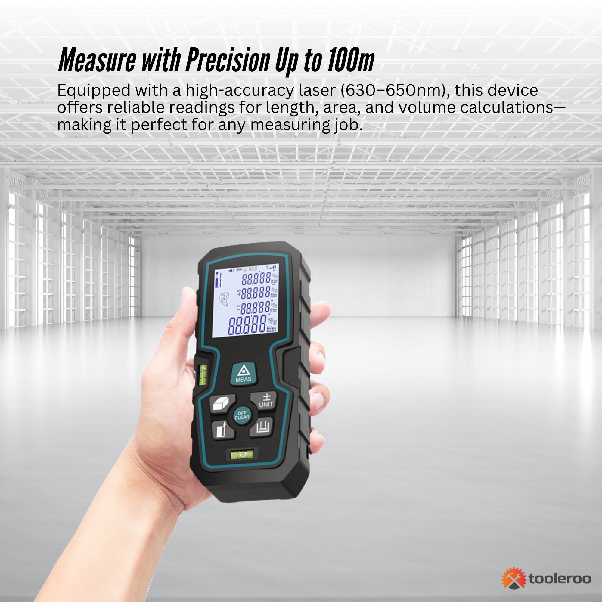 Tooleroo 100m Digital Laser Distance Measurer - LCD Area Volume Meter Tool V238-SUPDZ-41190050103376