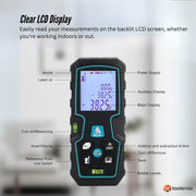 Tooleroo 100m Digital Laser Distance Measurer - LCD Area Volume Meter Tool V238-SUPDZ-41190050103376