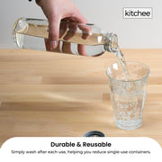 Kitchee 500ml Glass Water Bottle with Stainless Steel Lid - Set of 6 Drink Bottles V238-SUPDZ-41199246966864