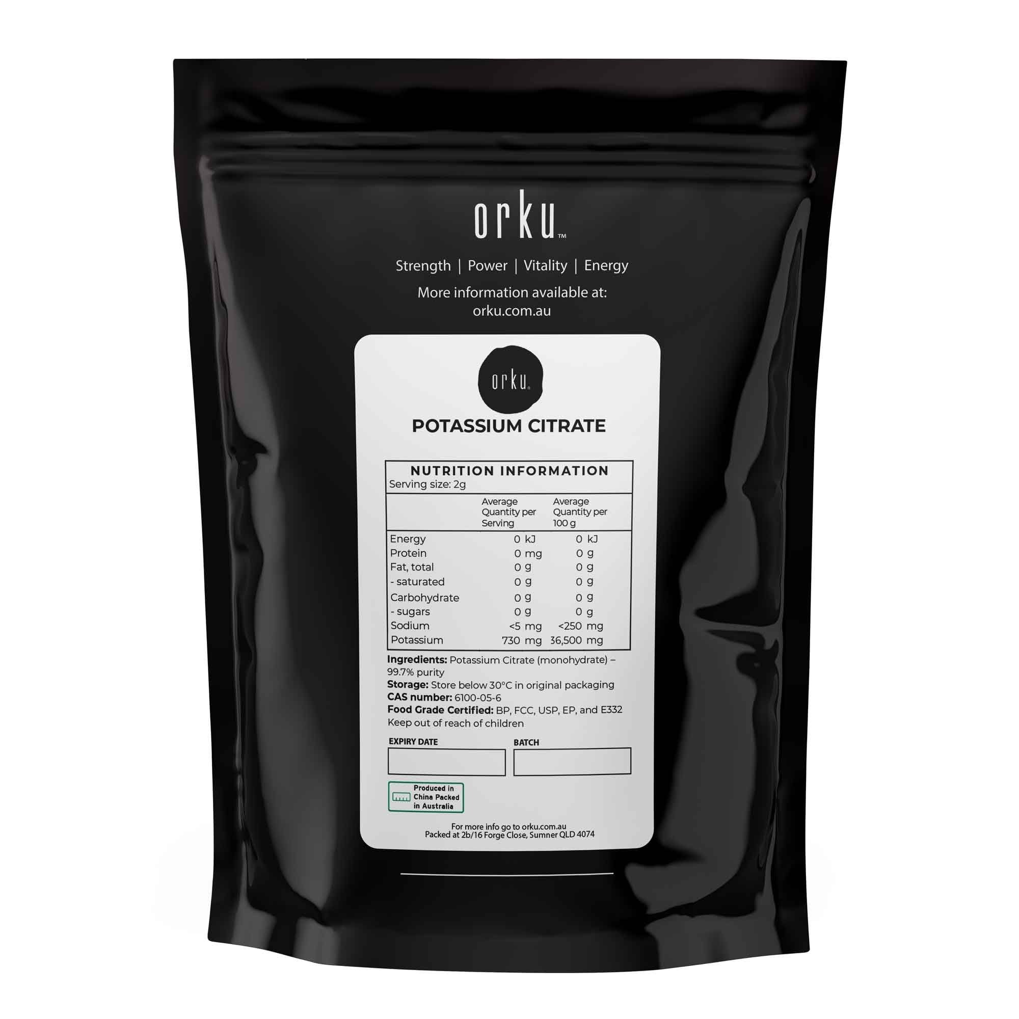 Orku 1Kg Potassium Citrate Food Grade - Granular BP USP FCC E332 Additive V238-SUPDZ-41199924641872