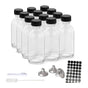 Kitchee 12x 60ml Small Glass Bottles + Lids Funnels Brush Labels Pen V238-SUPDZ-41201377476688