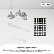 Kitchee 12x 60ml Small Glass Bottles + Lids Funnels Brush Labels Pen V238-SUPDZ-41201377476688