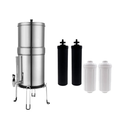 Orku 23L Gravity Benchtop Water Filter System with Gauge - Stainless Steel V238-SUPDZ-41201421582416