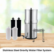 Orku 23L Gravity Benchtop Water Filter System with Gauge - Stainless Steel V238-SUPDZ-41201421582416