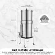 Orku 23L Gravity Benchtop Water Filter System with Gauge - Stainless Steel V238-SUPDZ-41201421582416