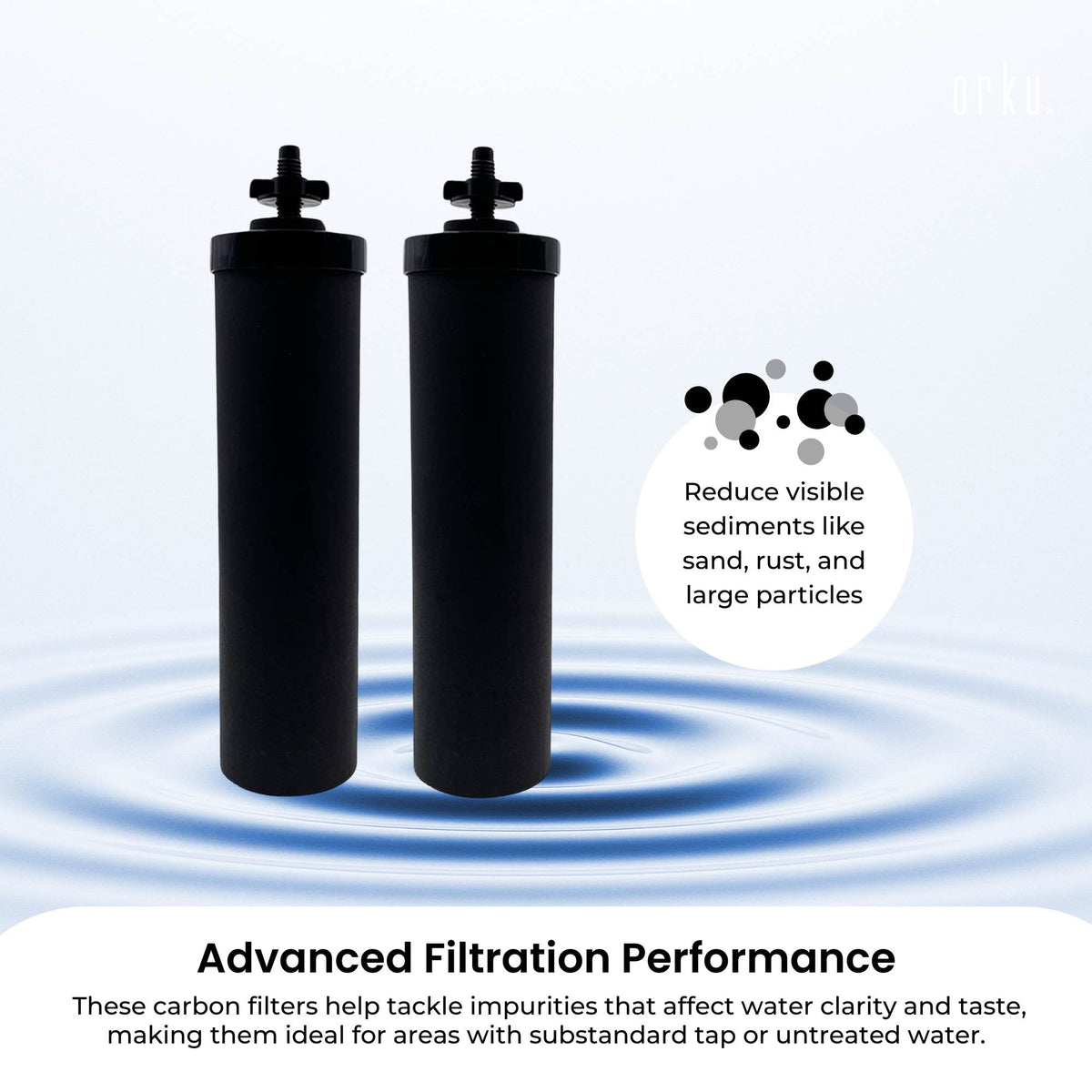 Orku Carbon Block Filter Cartridge - Replacement for Berkey BB9-2 Gravity Filter V238-SUPDZ-41204499382352