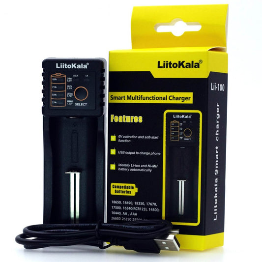 LiitoKala Lii-100 Smart Battery Charger - USB Output for 18650 AA AAA Li-ion NiMH V238-SUPDZ-41205287157840
