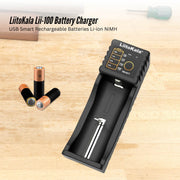 LiitoKala Lii-100 Smart Battery Charger - USB Output for 18650 AA AAA Li-ion NiMH V238-SUPDZ-41205287157840