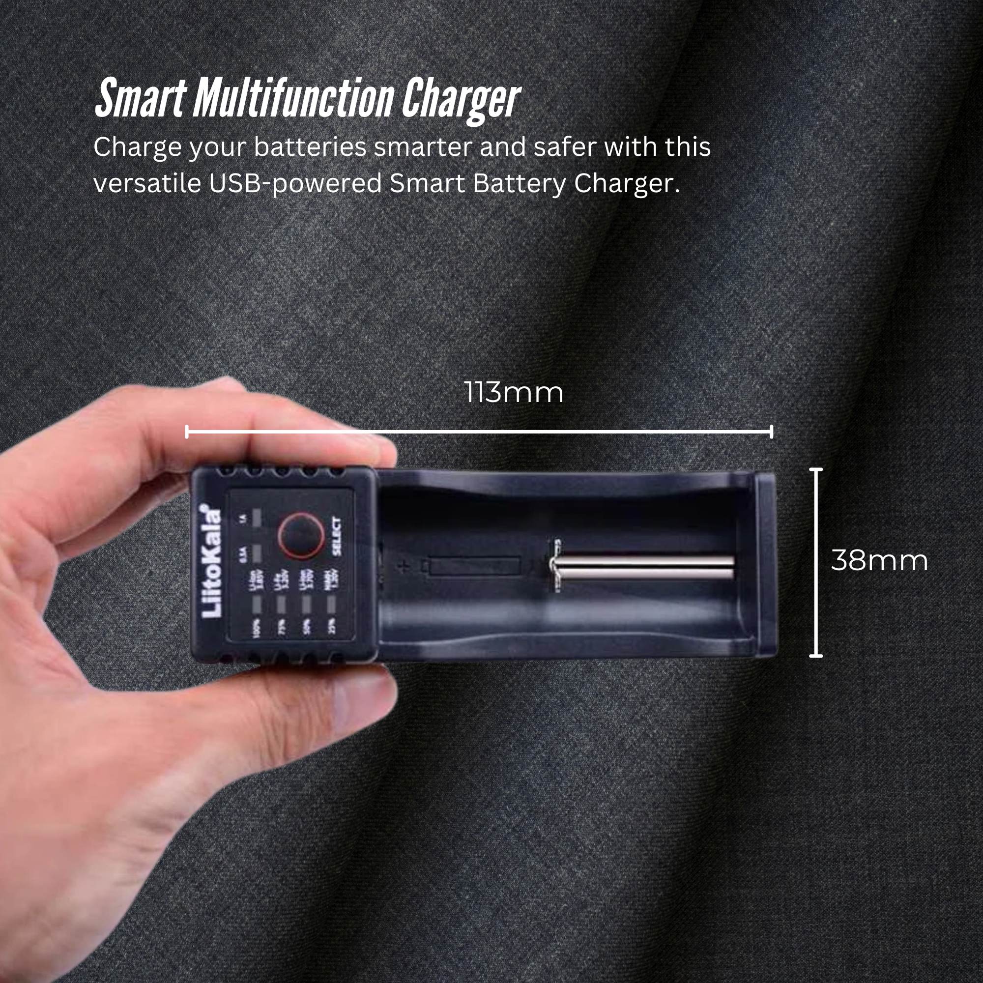 LiitoKala Lii-100 Smart Battery Charger - USB Output for 18650 AA AAA Li-ion NiMH V238-SUPDZ-41205287157840