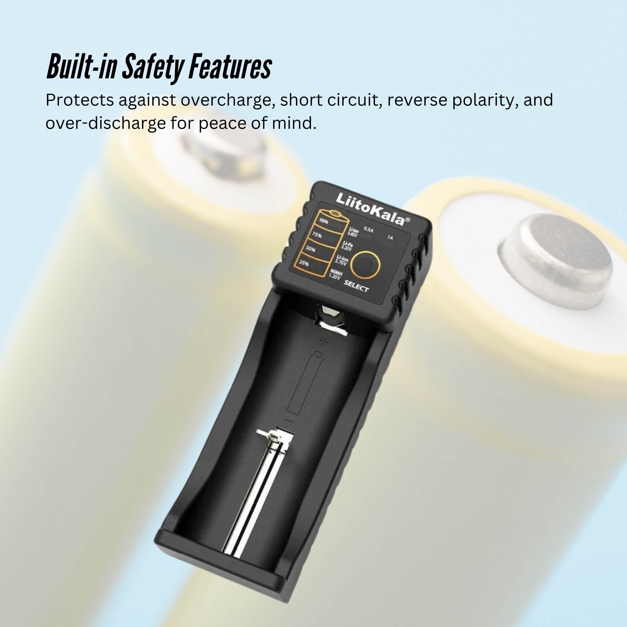 LiitoKala Lii-100 Smart Battery Charger - USB Output for 18650 AA AAA Li-ion NiMH V238-SUPDZ-41205287157840