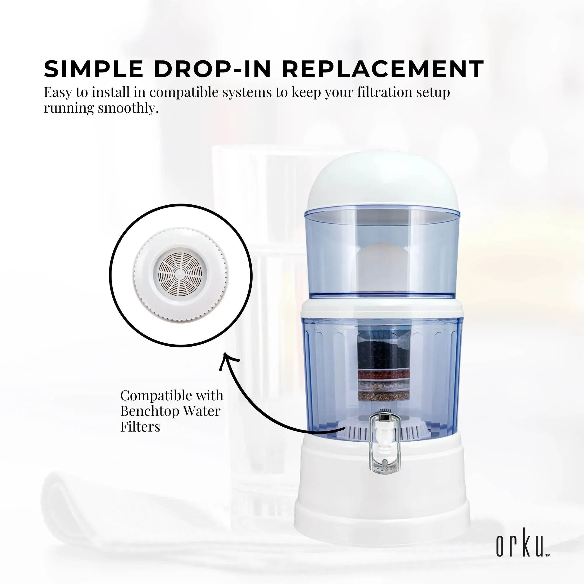 1x Mineral Stone Disc Filter Replacement for 8 Stage 28L Benchtop - Large Pad V238-SUPDZ-41205299675216