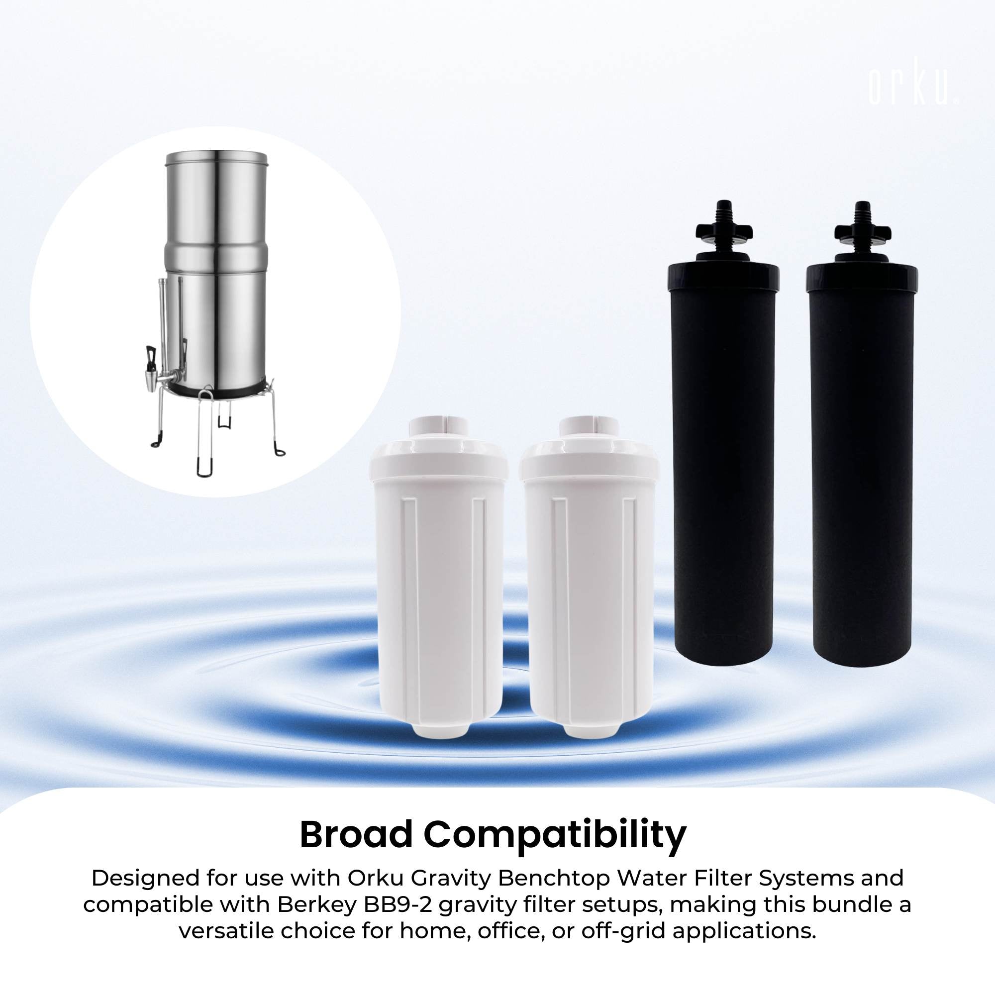 Orku Block Carbon + Fluoride Filter Pack - Replacement for Berkey Gravity System V238-SUPDZ-41205304557648