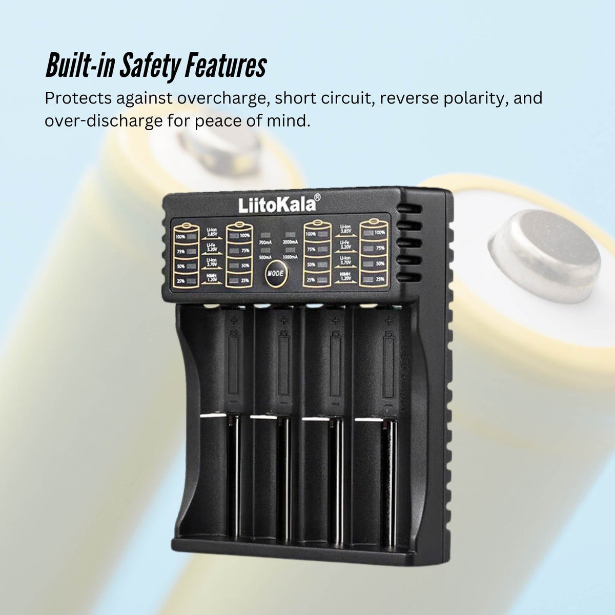 LiitoKala Lii-402 Smart Battery Charger - 4-Slot USB for 18650 AA AAA Li-ion NiMH V238-SUPDZ-41205415215184