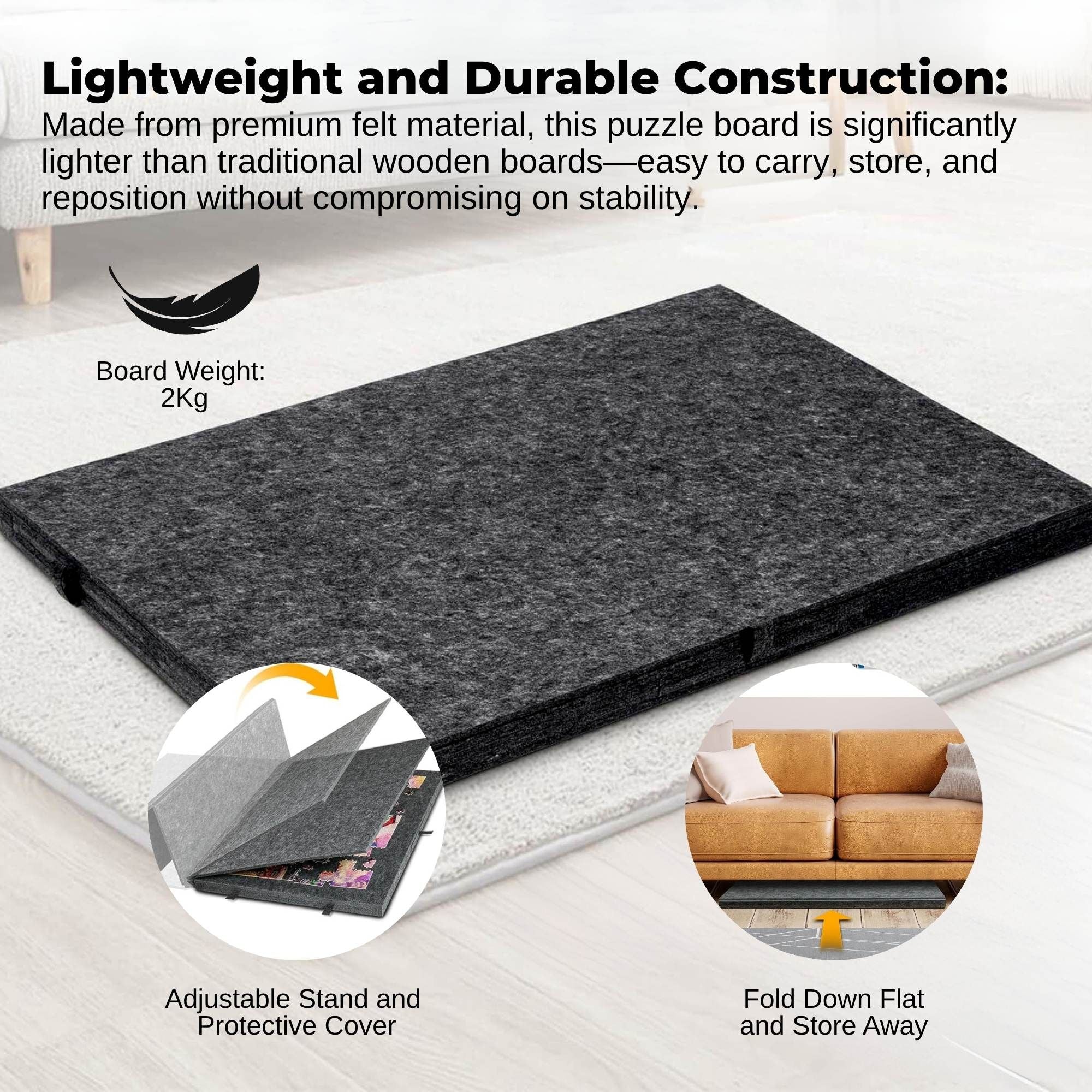 Social Hike Puzzle Board 1000 pcs - Felt Tilting Portable Cover + Drawers Grey V238-SUPDZ-41205924593744