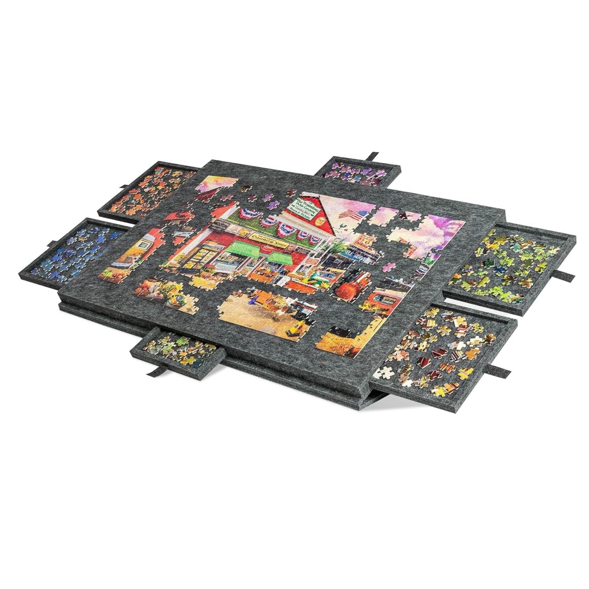 Social Hike Puzzle Board 1000 pcs - Felt Tilting Portable Cover + Drawers Grey V238-SUPDZ-41205924593744