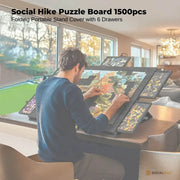 Social Hike Puzzle Board 1500 pcs - Felt Tilting Portable Cover + Drawers Grey V238-SUPDZ-41206029189200