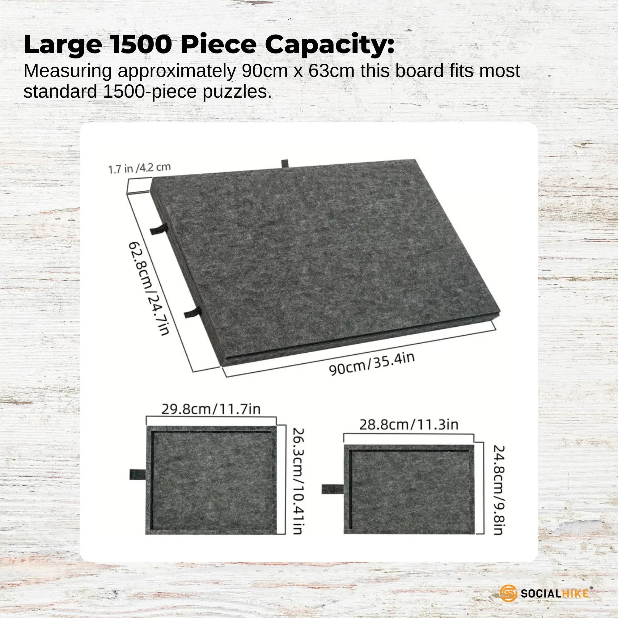 Social Hike Puzzle Board 1500 pcs - Felt Tilting Portable Cover + Drawers Grey V238-SUPDZ-41206029189200