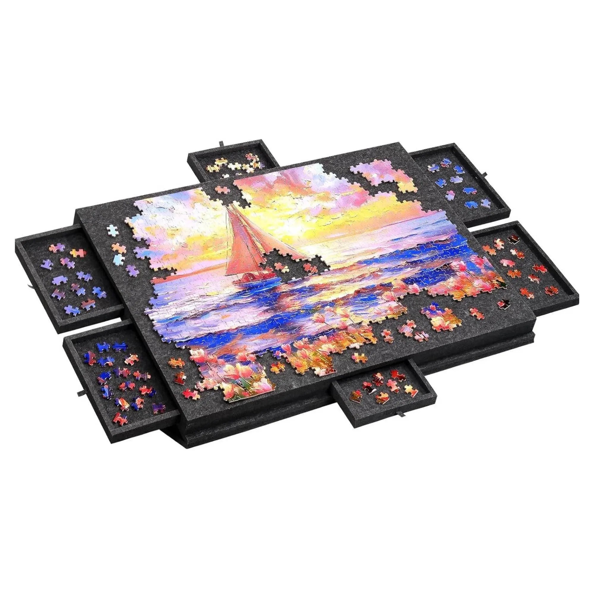 Social Hike Puzzle Board 1500 pcs - Felt Tilting Portable Cover + Drawers Grey V238-SUPDZ-41206029189200