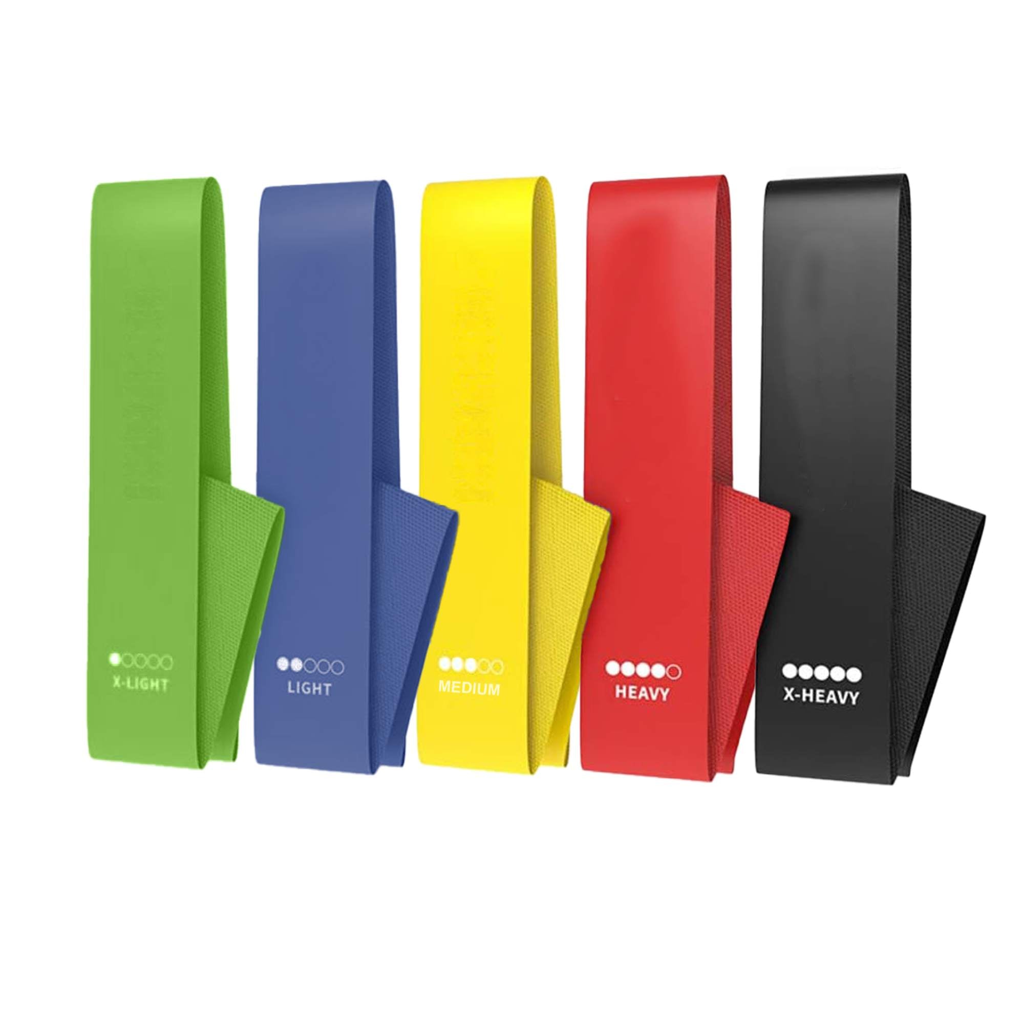 Social Hike Resistance Bands 5-Pack - Anti-Slip Latex Workout Loops 2.3-18.1kg V238-SUPDZ-41208264687696