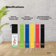 Social Hike Resistance Bands 5-Pack - Anti-Slip Latex Workout Loops 2.3-18.1kg V238-SUPDZ-41208264687696