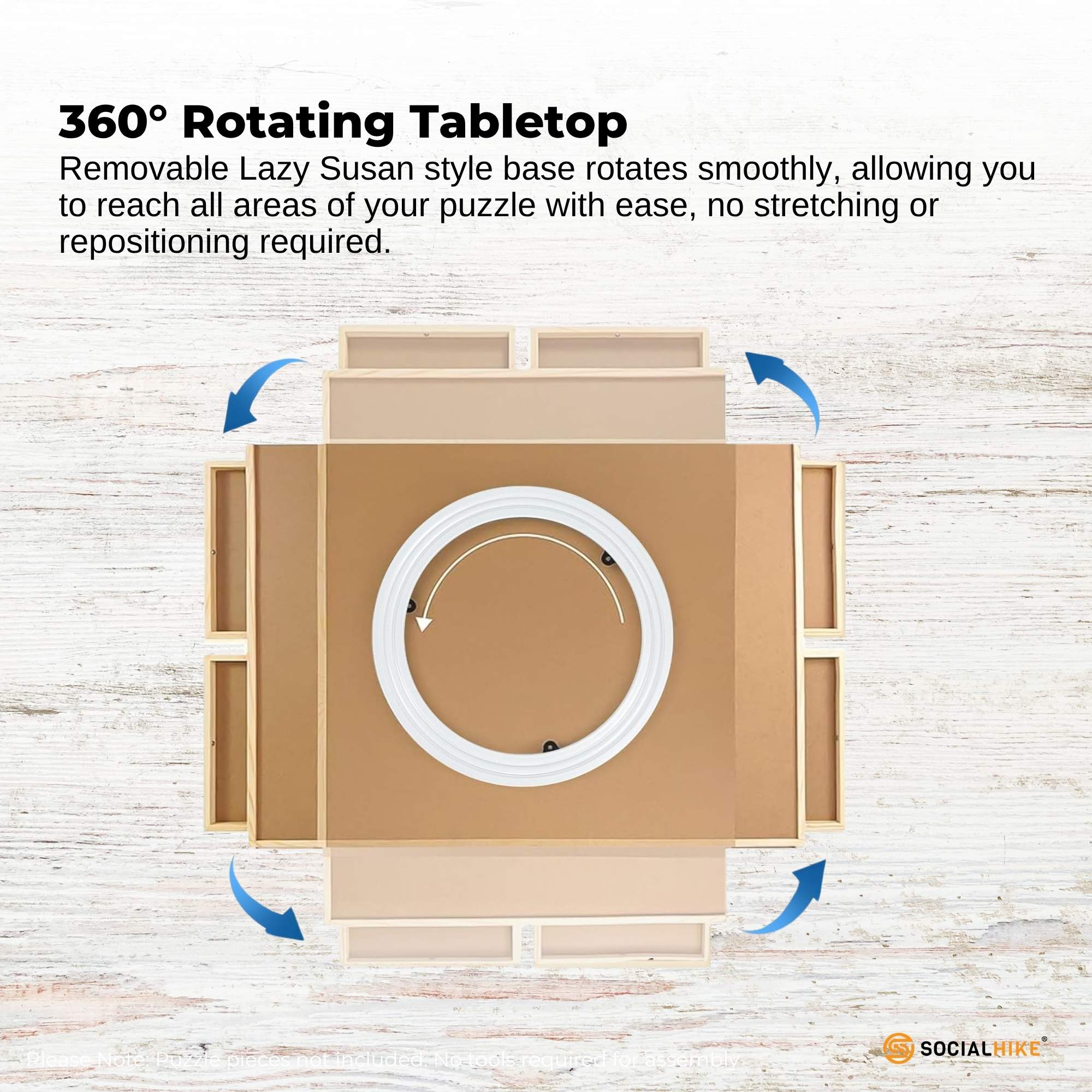 Social Hike Puzzle Board 1000 pcs - Rotating Tabletop with 4 Drawers and Cover V238-SUPDZ-41227680448592