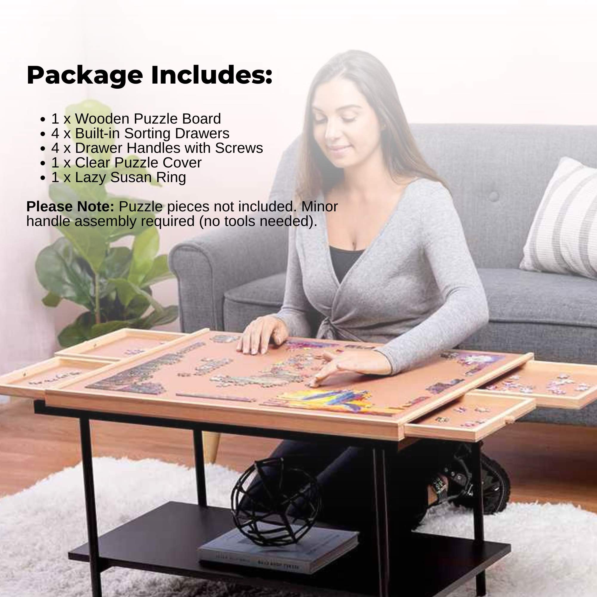 Social Hike Puzzle Board 1000 pcs - Rotating Tabletop with 4 Drawers and Cover V238-SUPDZ-41227680448592