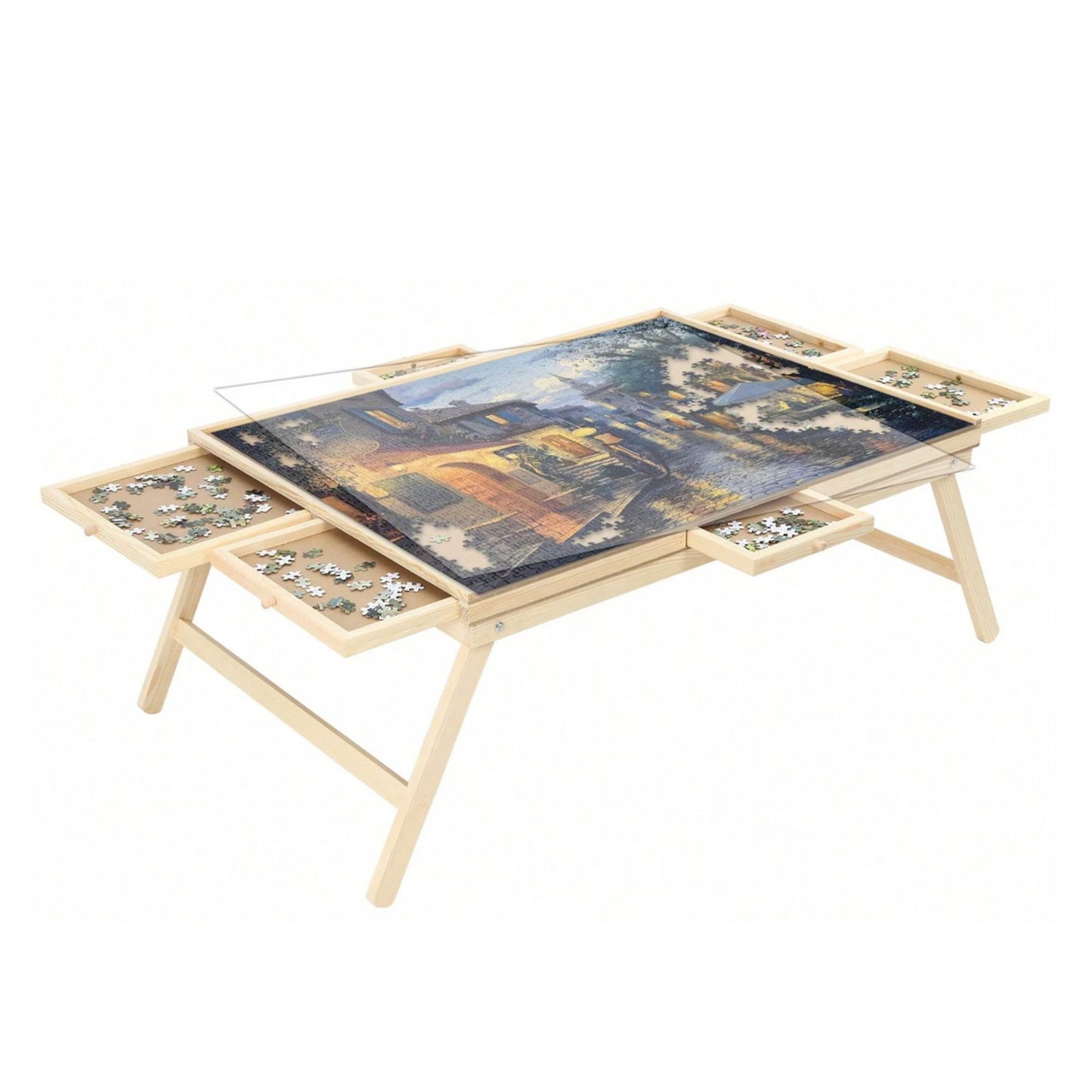 Social Hike Puzzle Board Table 1500 pcs - Folding Legs 6 Drawer with Cover V238-SUPDZ-41228458197072
