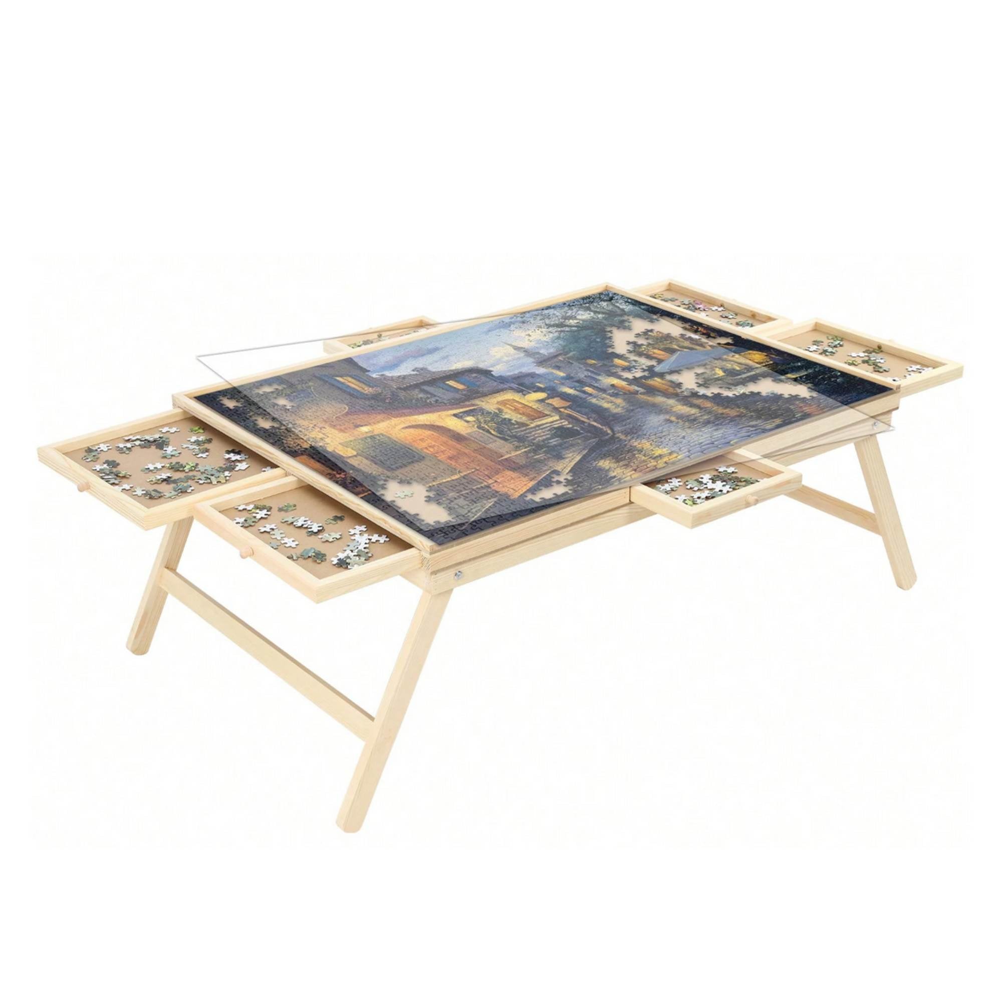 Social Hike Puzzle Board Table 1500 pcs - Folding Legs 6 Drawer with Cover V238-SUPDZ-41228458197072
