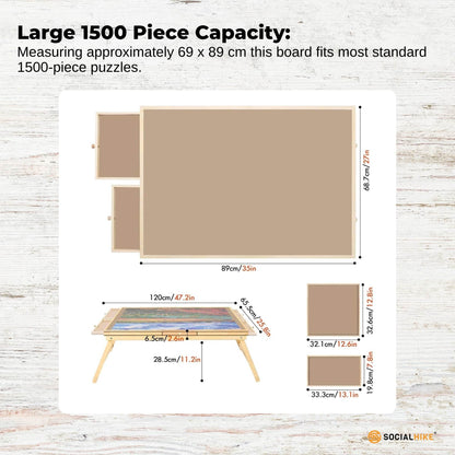 Social Hike Puzzle Board Table 1500 pcs - Folding Legs 6 Drawer with Cover V238-SUPDZ-41228458197072