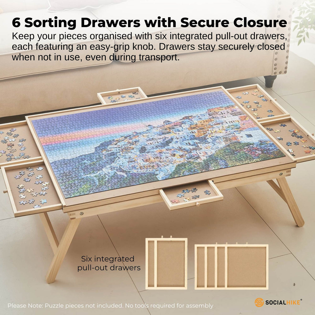Social Hike Puzzle Board Table 1500 pcs - Folding Legs 6 Drawer with Cover V238-SUPDZ-41228458197072