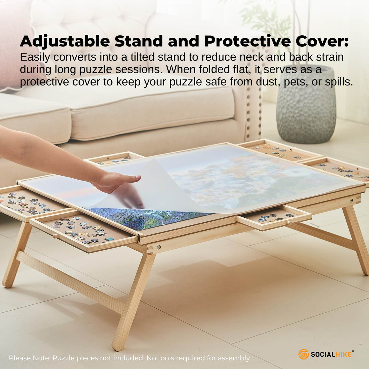 Social Hike Puzzle Board Table 1500 pcs - Folding Legs 6 Drawer with Cover V238-SUPDZ-41228458197072