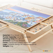 Social Hike Puzzle Board Table 1500 pcs - Folding Legs 6 Drawer with Cover V238-SUPDZ-41228458197072