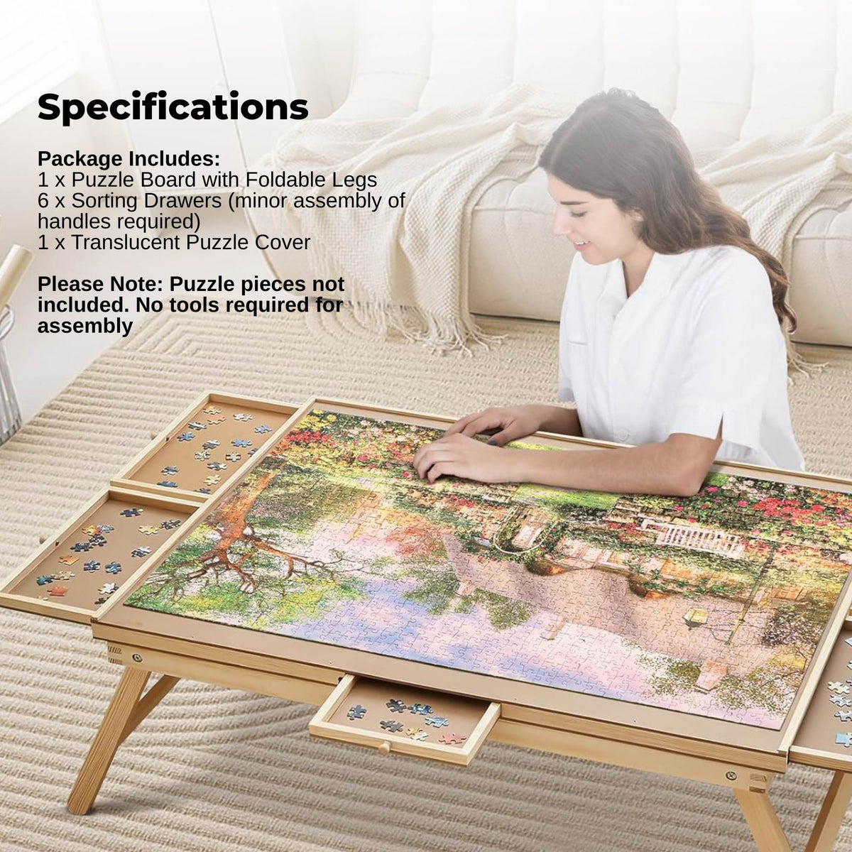 Social Hike Puzzle Board Table 1500 pcs - Folding Legs 6 Drawer with Cover V238-SUPDZ-41228458197072