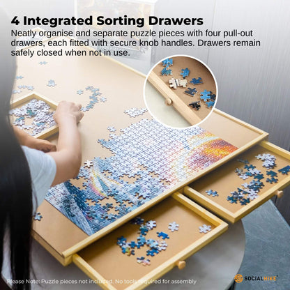 Social Hike Puzzle Board 1500 pcs - Rotating Tabletop with 4 Drawers and Cover V238-SUPDZ-41228495224912