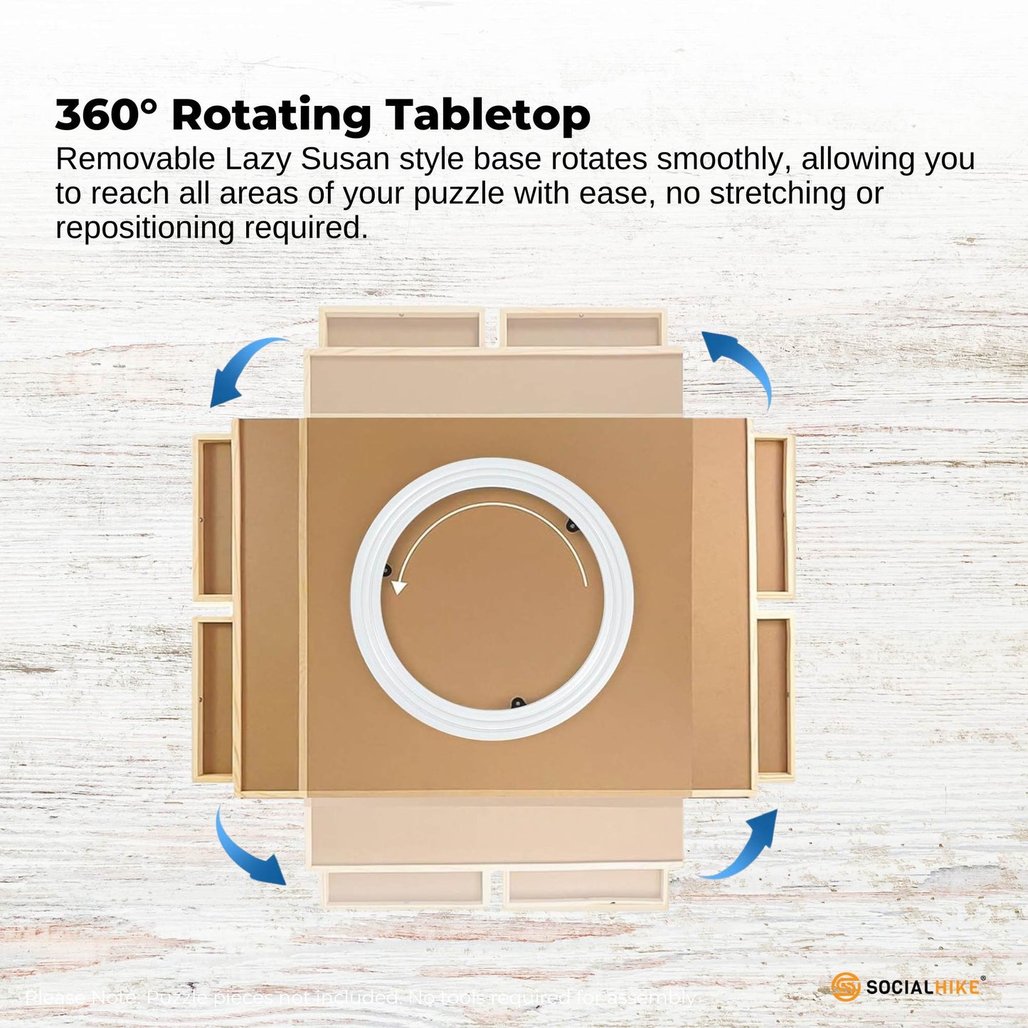 Social Hike Puzzle Board 1500 pcs - Rotating Tabletop with 6 Drawers and Cover V238-SUPDZ-41228508430416
