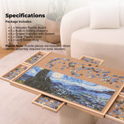 Social Hike Puzzle Board 1500 pcs - Rotating Tabletop with 6 Drawers and Cover V238-SUPDZ-41228508430416