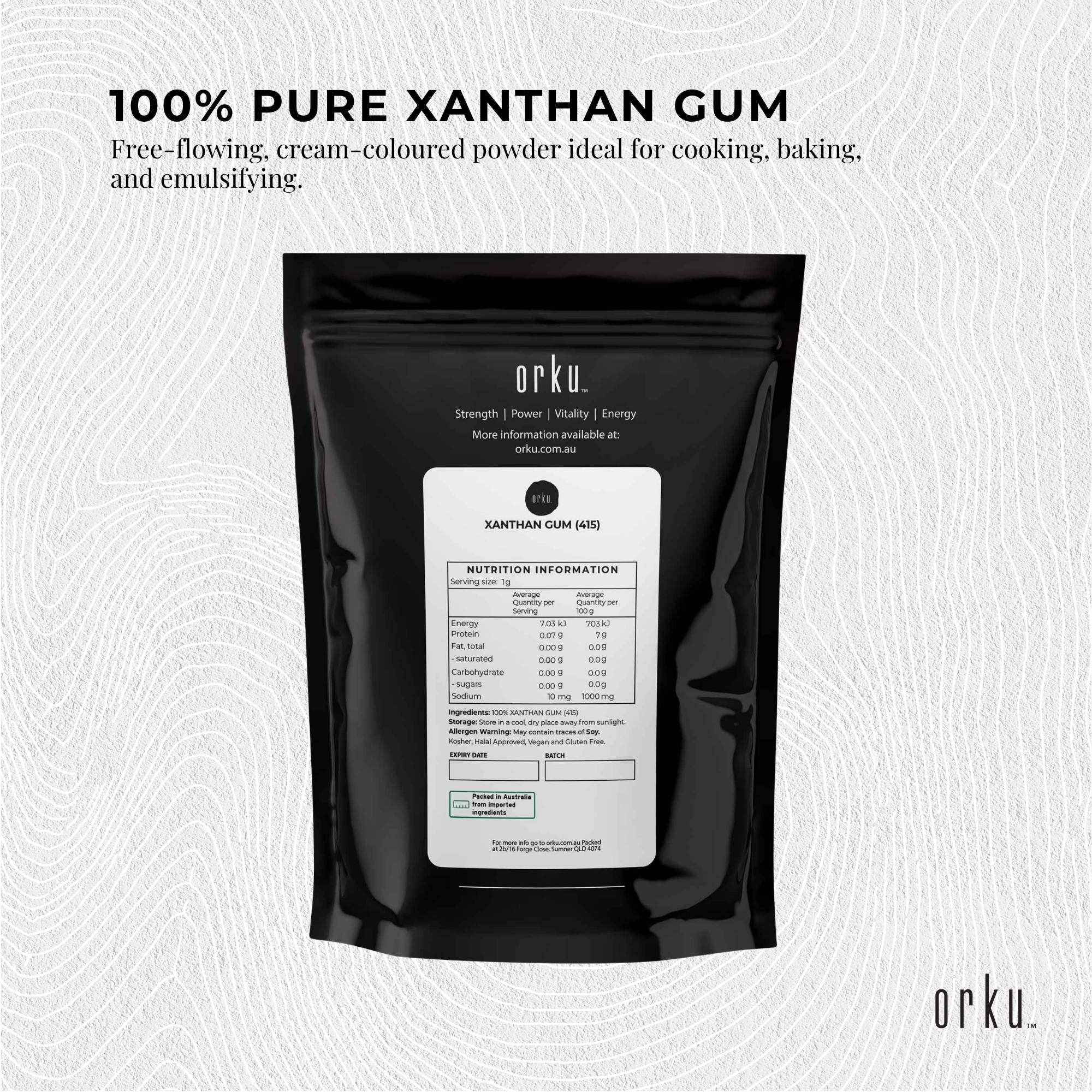 Orku 100g Xanthan Gum Thickener Pure Fine Powder 200 Mesh FCC E415 Food Additive V238-SUPDZ-41235040370768