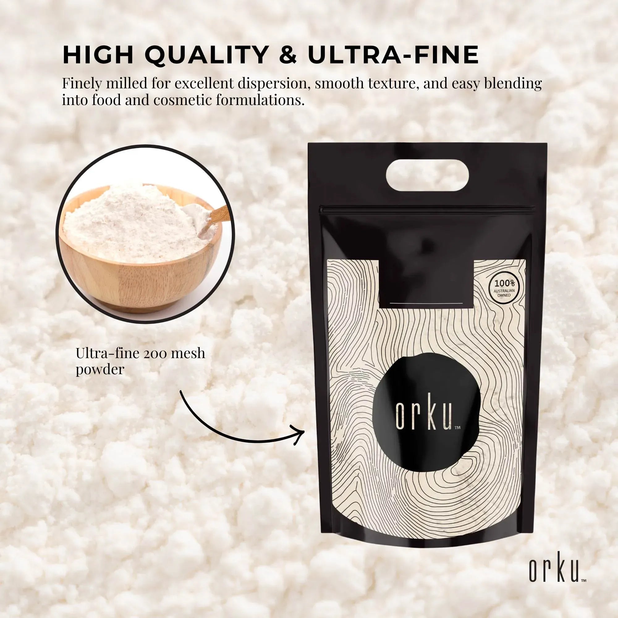 Orku 20kg Xanthan Gum Thickener Pure Fine Powder 200 Mesh FCC E415 Food Additive V238-SUPDZ-41235056656464