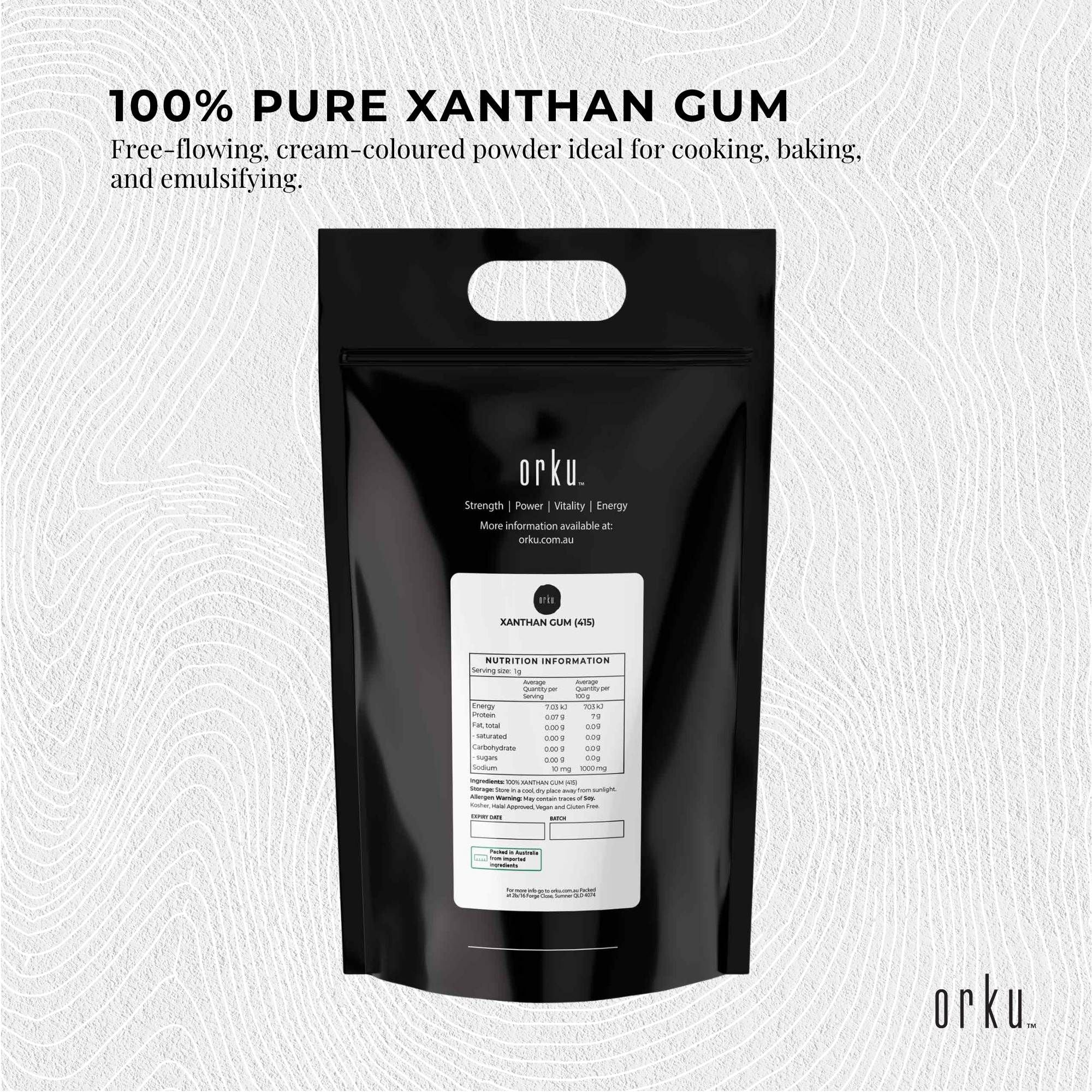 Orku 20kg Xanthan Gum Thickener Pure Fine Powder 200 Mesh FCC E415 Food Additive V238-SUPDZ-41235056656464