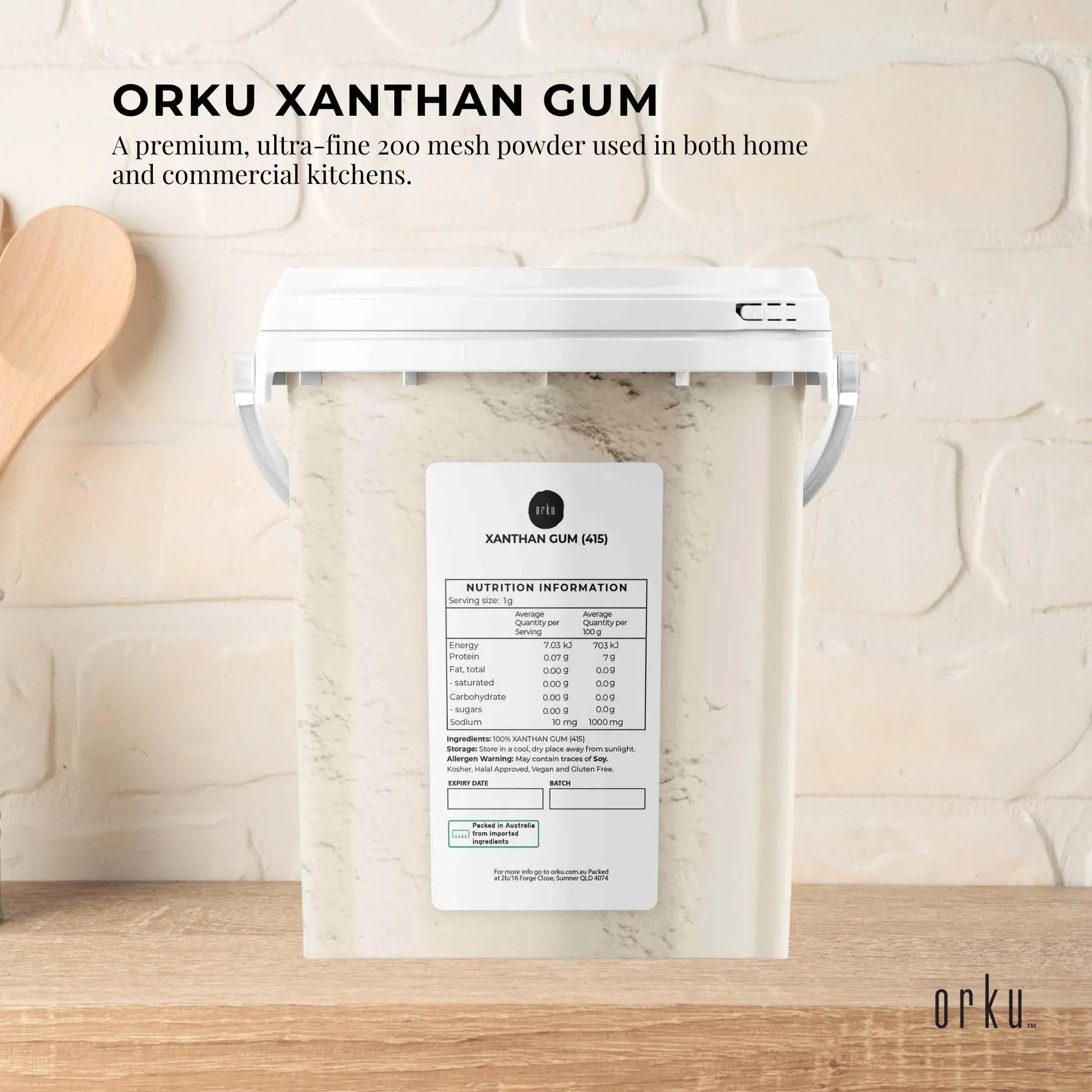 Orku 600g Xanthan Gum Thickener Pure Powder 200 Mesh FCC E415 Food Additive TUB V238-SUPDZ-41235057672272