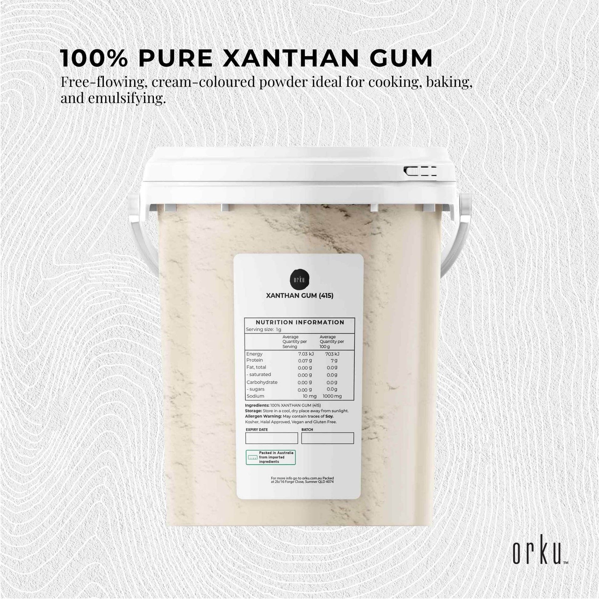Orku 600g Xanthan Gum Thickener Pure Powder 200 Mesh FCC E415 Food Additive TUB V238-SUPDZ-41235057672272