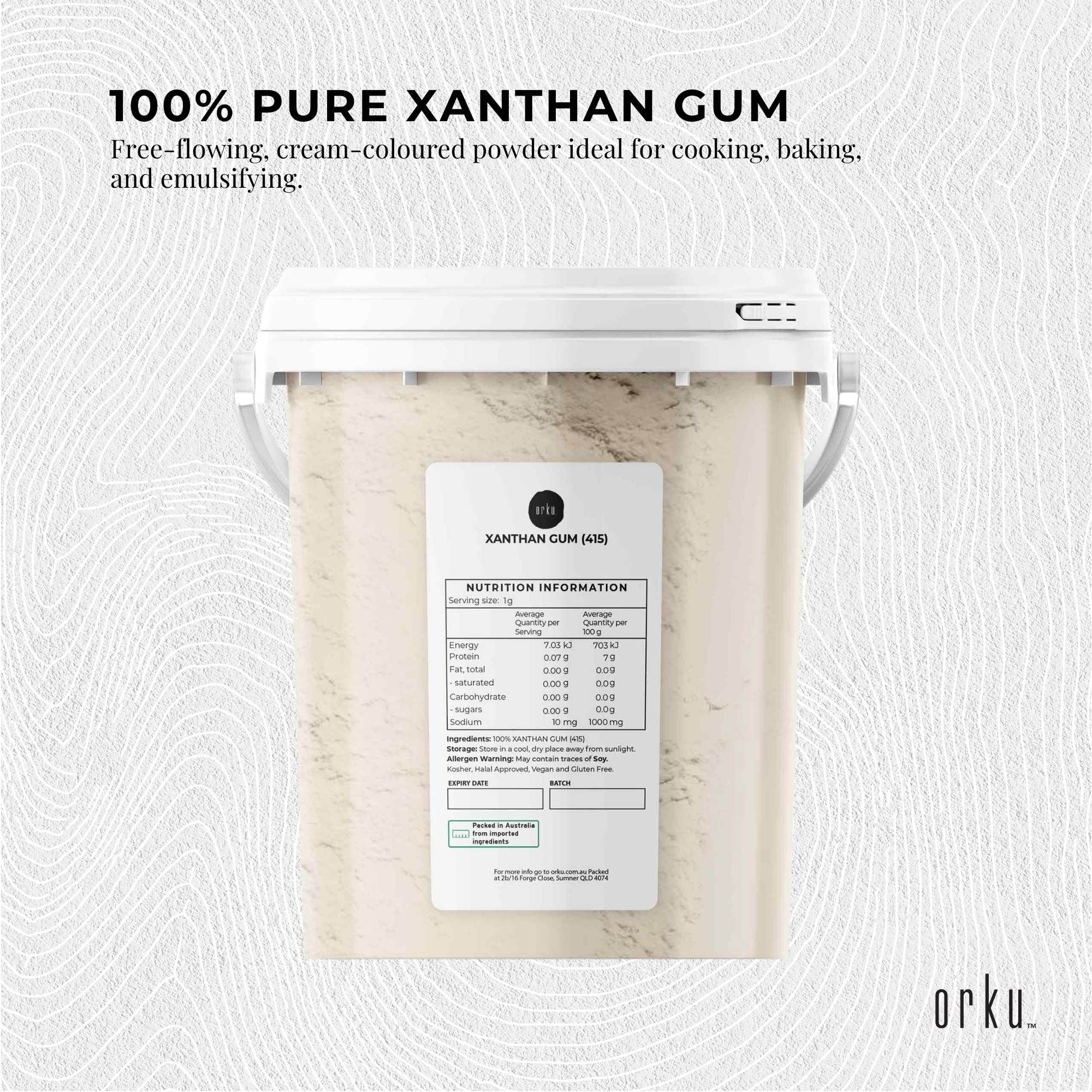Orku 600g Xanthan Gum Thickener Pure Powder 200 Mesh FCC E415 Food Additive TUB V238-SUPDZ-41235057672272