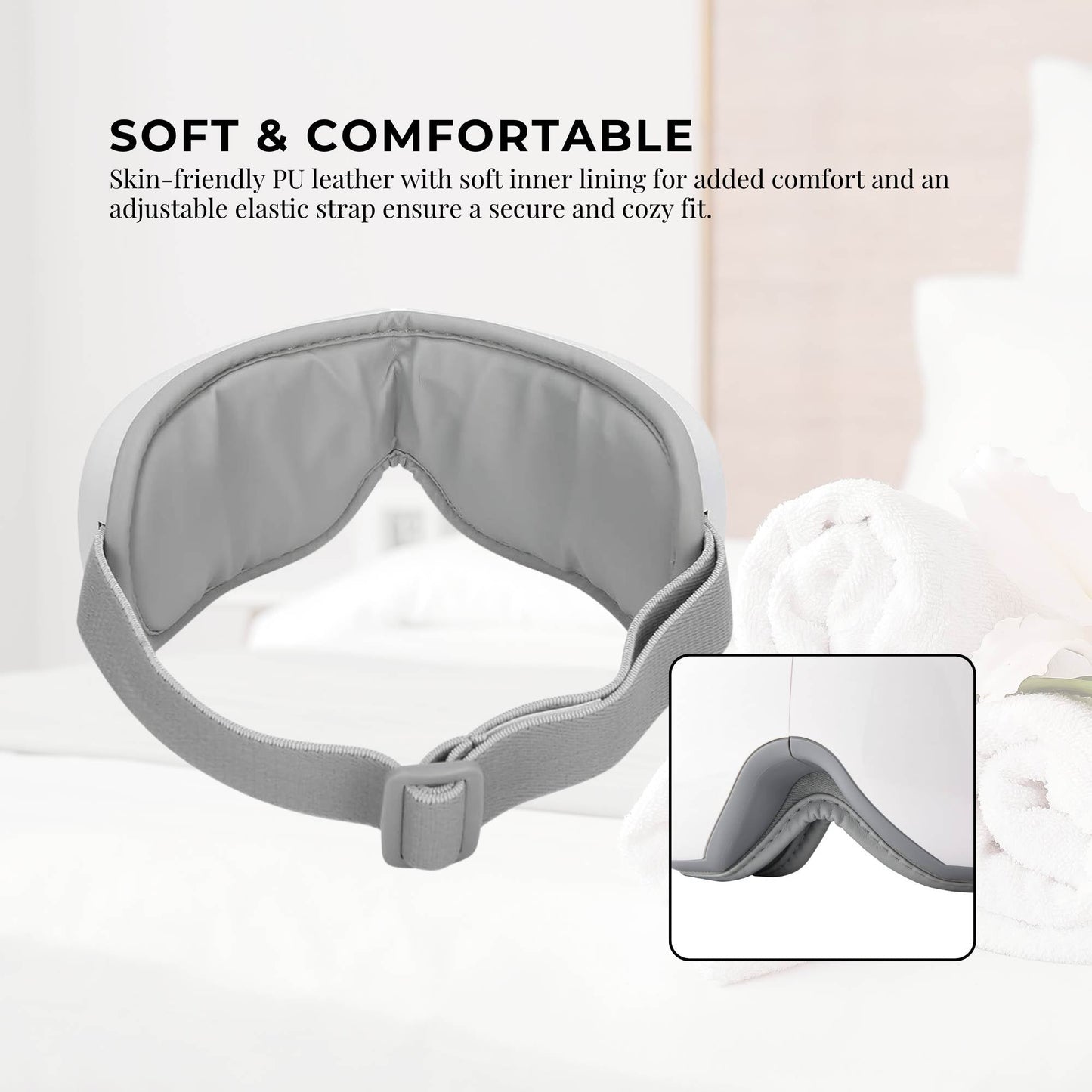 Orku Rechargeable Eye Massager - Vibration Heat Pressure Therapy with Bluetooth V238-SUPDZ-41241151275088