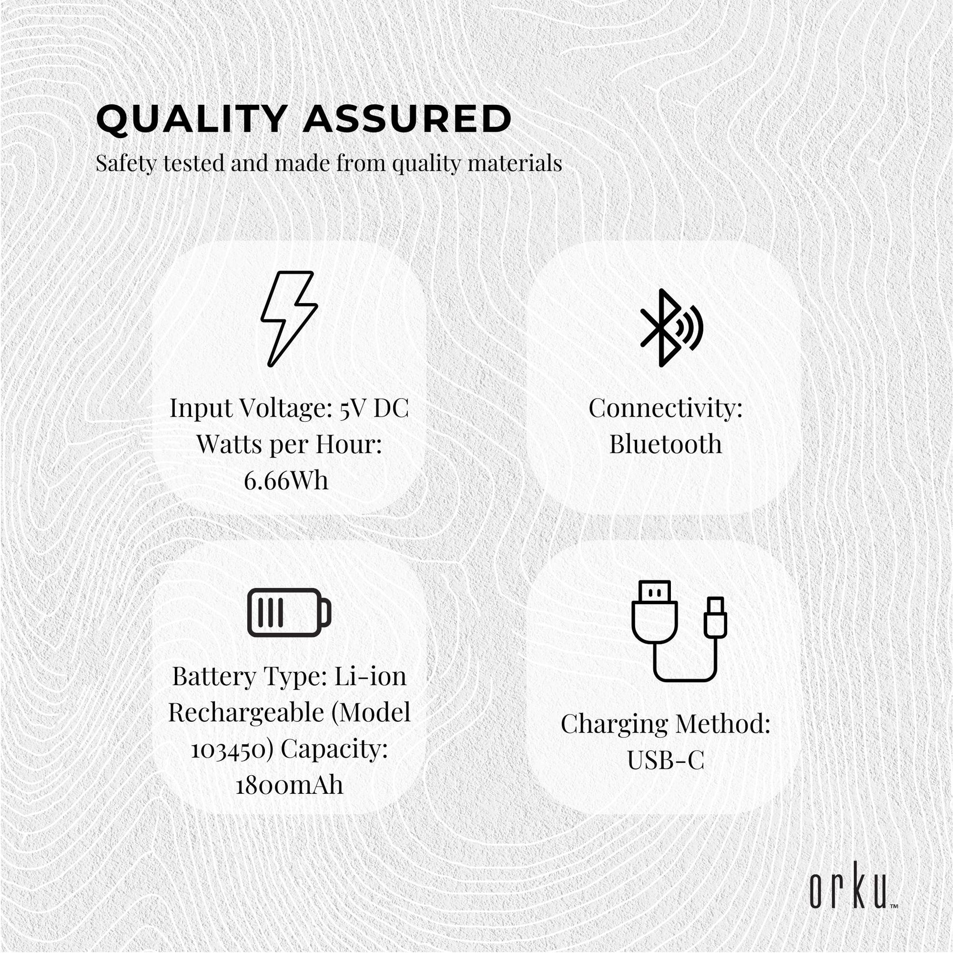 Orku Rechargeable Eye Massager - Vibration Heat Pressure Therapy with Bluetooth V238-SUPDZ-41241151275088
