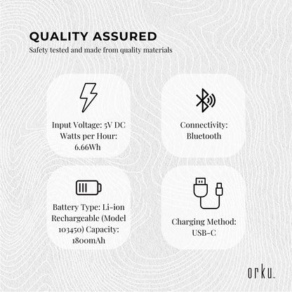 Orku Rechargeable Eye Massager - Vibration Heat Pressure Therapy with Bluetooth V238-SUPDZ-41241151275088