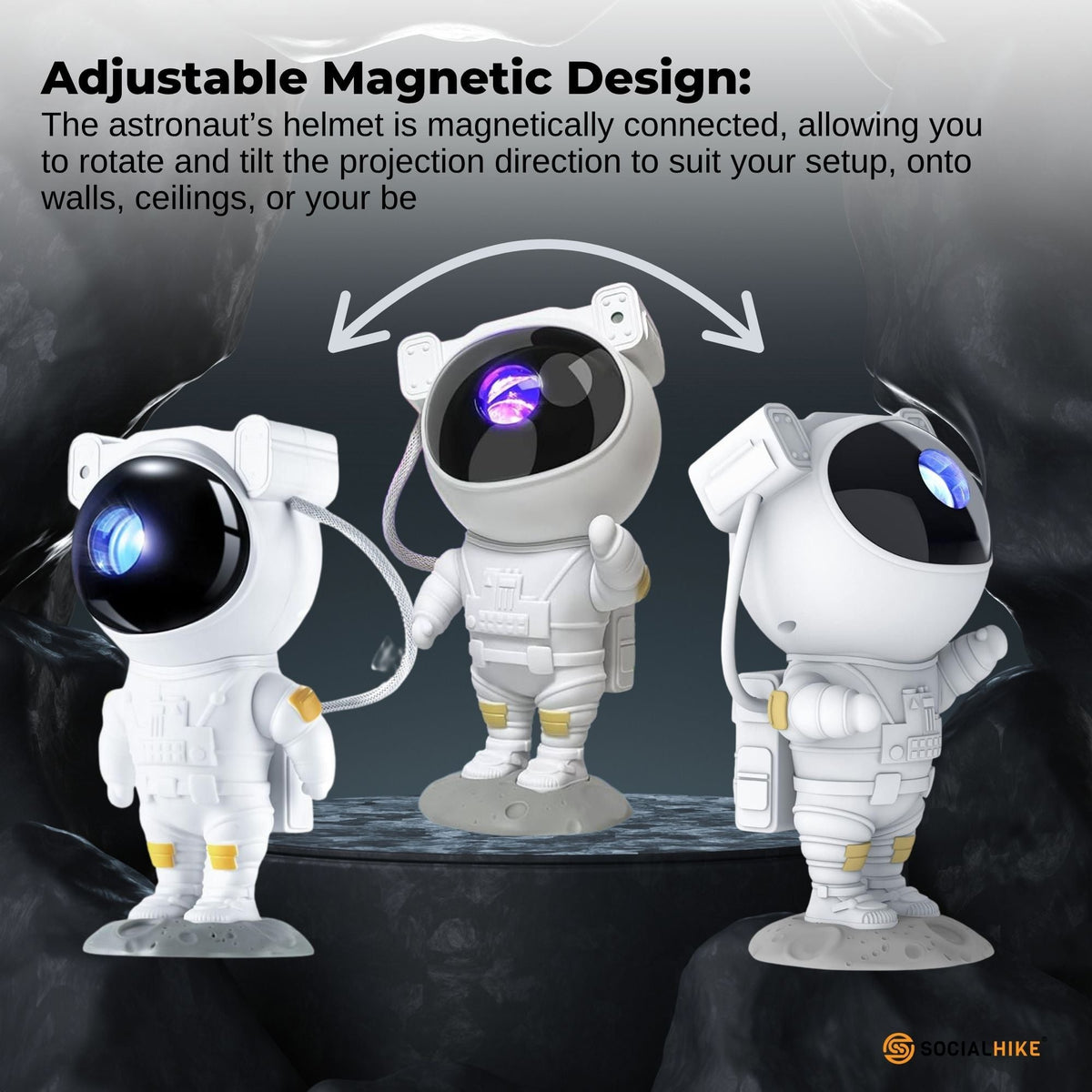 Social Hike Galaxy Star Projector - Colour LED Astronaut Night Light and Remote V238-SUPDZ-41241317081168