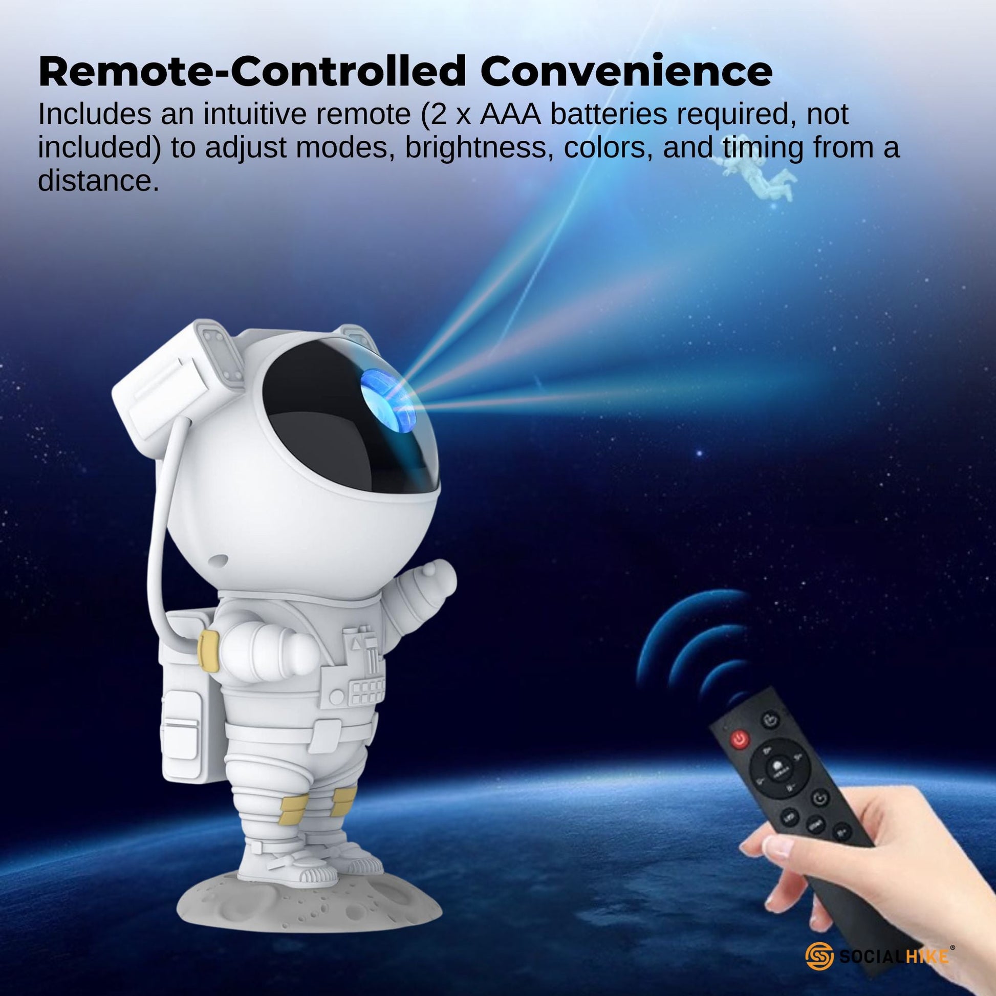 Social Hike Galaxy Star Projector - Colour LED Astronaut Night Light and Remote V238-SUPDZ-41241317081168