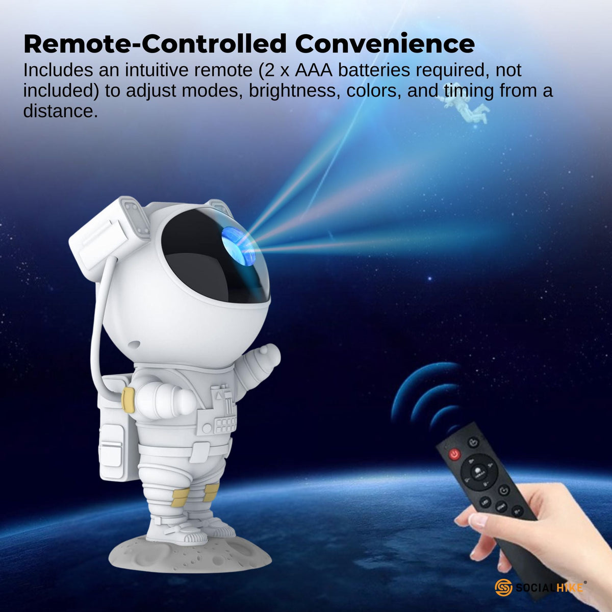 Social Hike Galaxy Star Projector - Colour LED Astronaut Night Light and Remote V238-SUPDZ-41241317081168